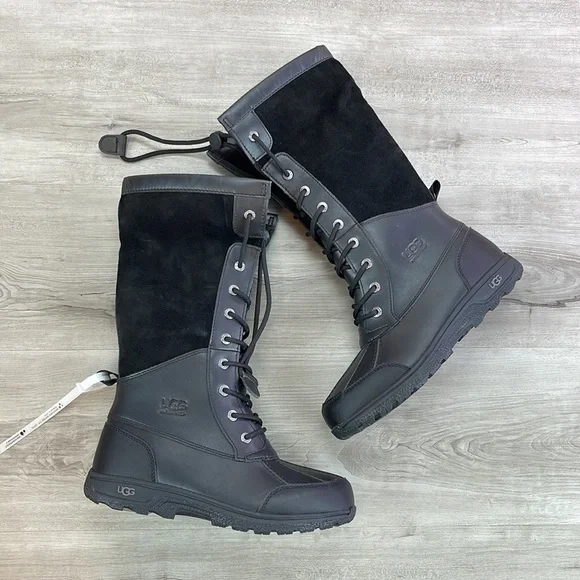 🍁UGG🍁 BUTTE II TOGGLE TALL BLACK CWR KIDS WINTER WATER PROOF TALL BOOTS - Picture 3 of 15